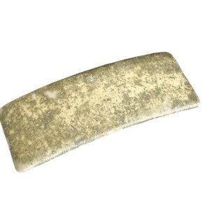 Vintage Gold Metallic Fabric Patina French Barrette 80s 90s Leeza Long Hair 3"